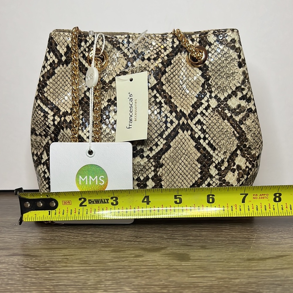 NWT Francesca’s Faux Snakeskin Bag - Picture 7 of 12
